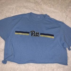 thrifted UPitt cropped tee